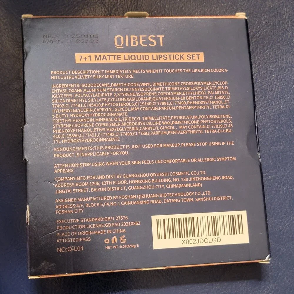 QIBEST Matte Lipstick Set - Brand new! 7+1 NIB